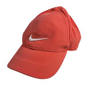 Nike Dri-Fit Heritage86 Hat Orange Pink Salmon Strapback Perforated ADV Aerobill